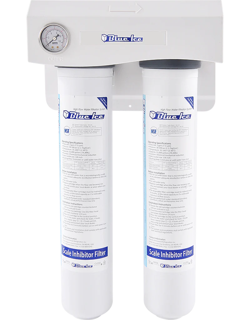 Blue Air - DH-S2, Dual filtration system - Water Pressure Gauge Included, (2) 2 GPM, 500-900 lbs.