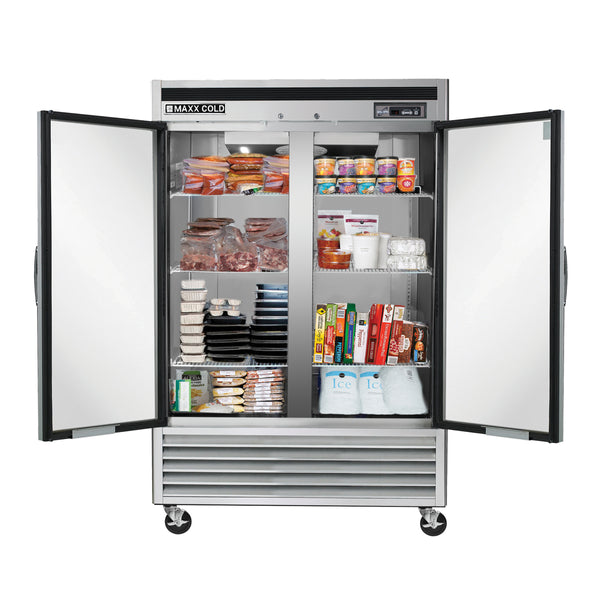 MCF-49FDHC Maxx Cold Double Door Reach-In Freezer, Bottom Mount, 49 cu. ft., Energy Star, Stainless Steel