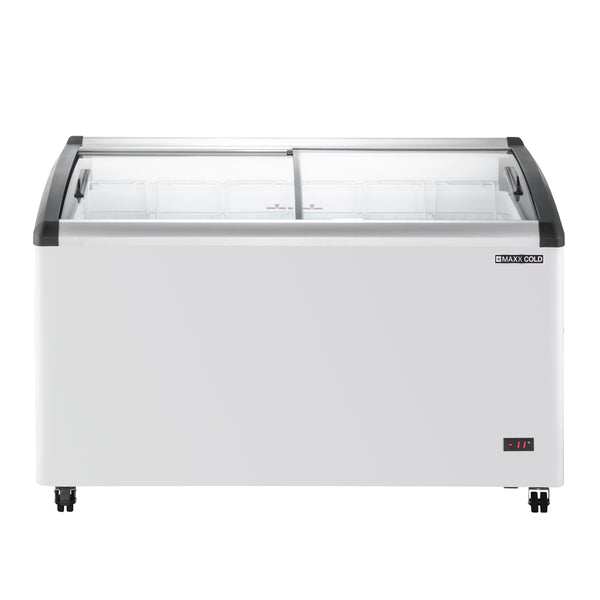 MXF54CHC-6 Maxx Cold Curved Glass Top Chest Freezer Display, 9.96 cu. ft. Storage Capacity, in White
