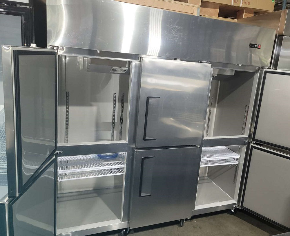 Chef AAA - SCD-660F 72" Commercial Reach-In Freezer with 6 Solid Half Doors