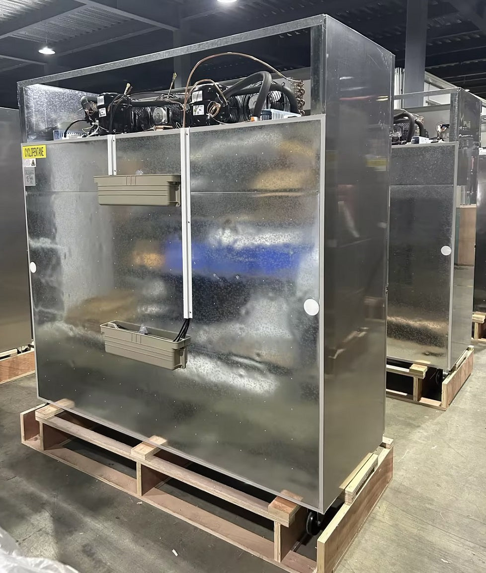 Chef AAA - SCD-660B 72" Commercial Dual Zone Reach-In Refrigerator and Freezer with 6 Solid Half Doors