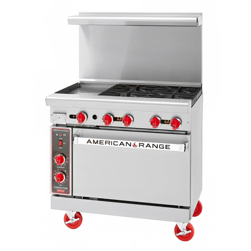 American Range AR-12G-4B 36" 4 Burner Gas Range Combo w/ Griddle & Natural Gas Oven