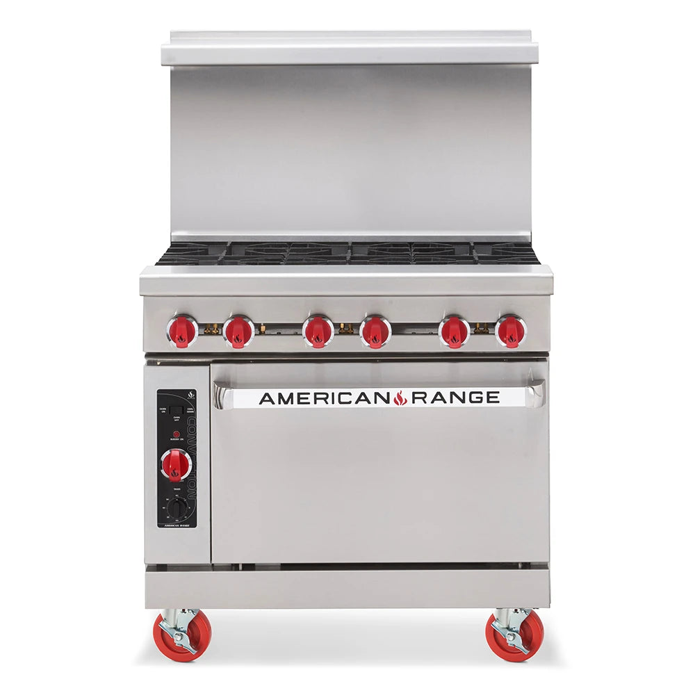 American Range AR-6 36" 6 Burner Gas Range w/ Standard Oven, Natural Gas