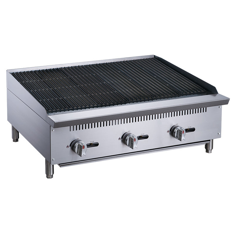 Chef AAA - TCCB36, Commercial 36 in. Countertop Charbroiler NG