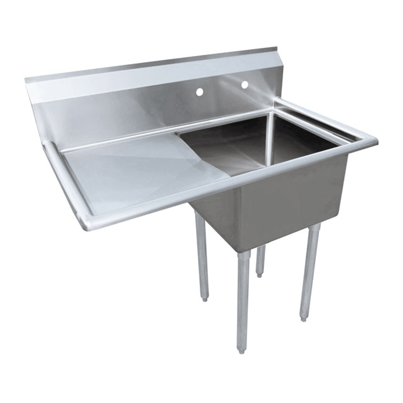 One Tub Pot Sink with 3.5 Inch Center Drain and Left Drain Board | 41855