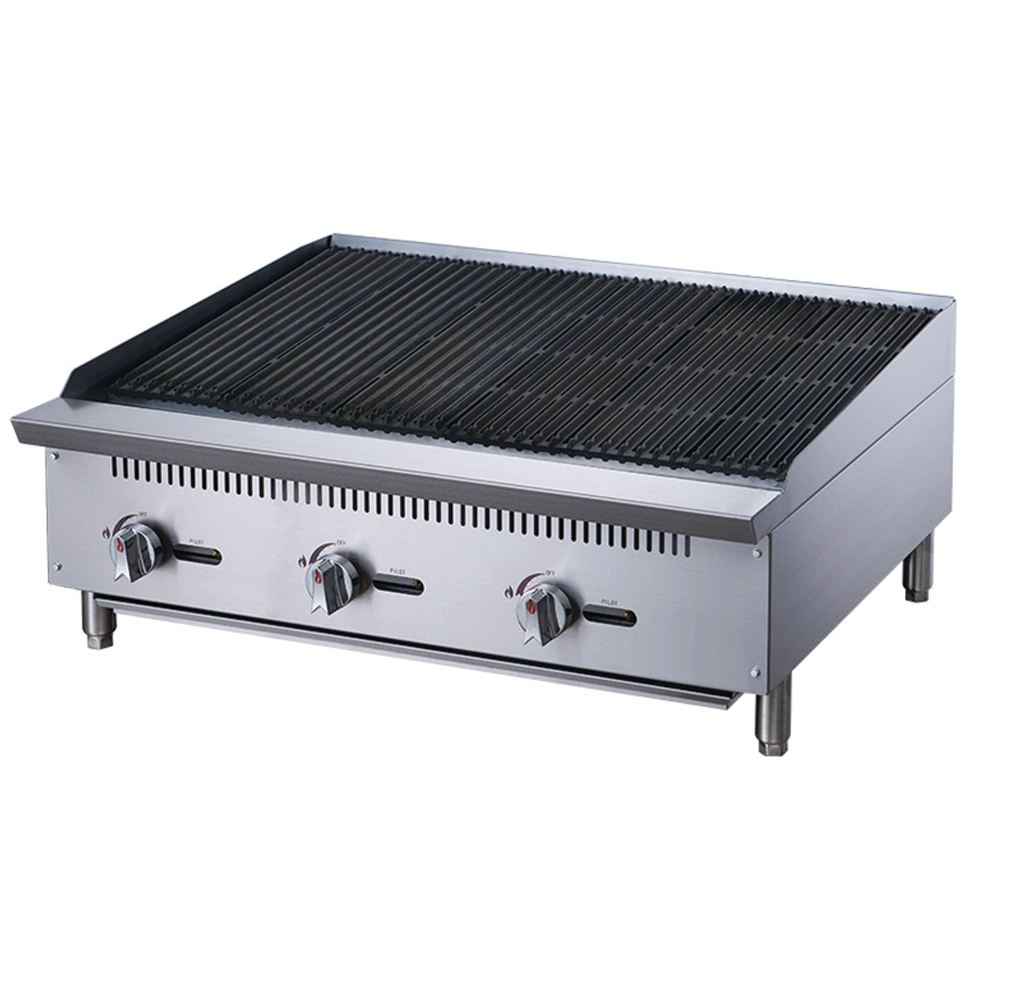 Chef AAA - TCCB36, Commercial 36 in. Countertop Charbroiler NG