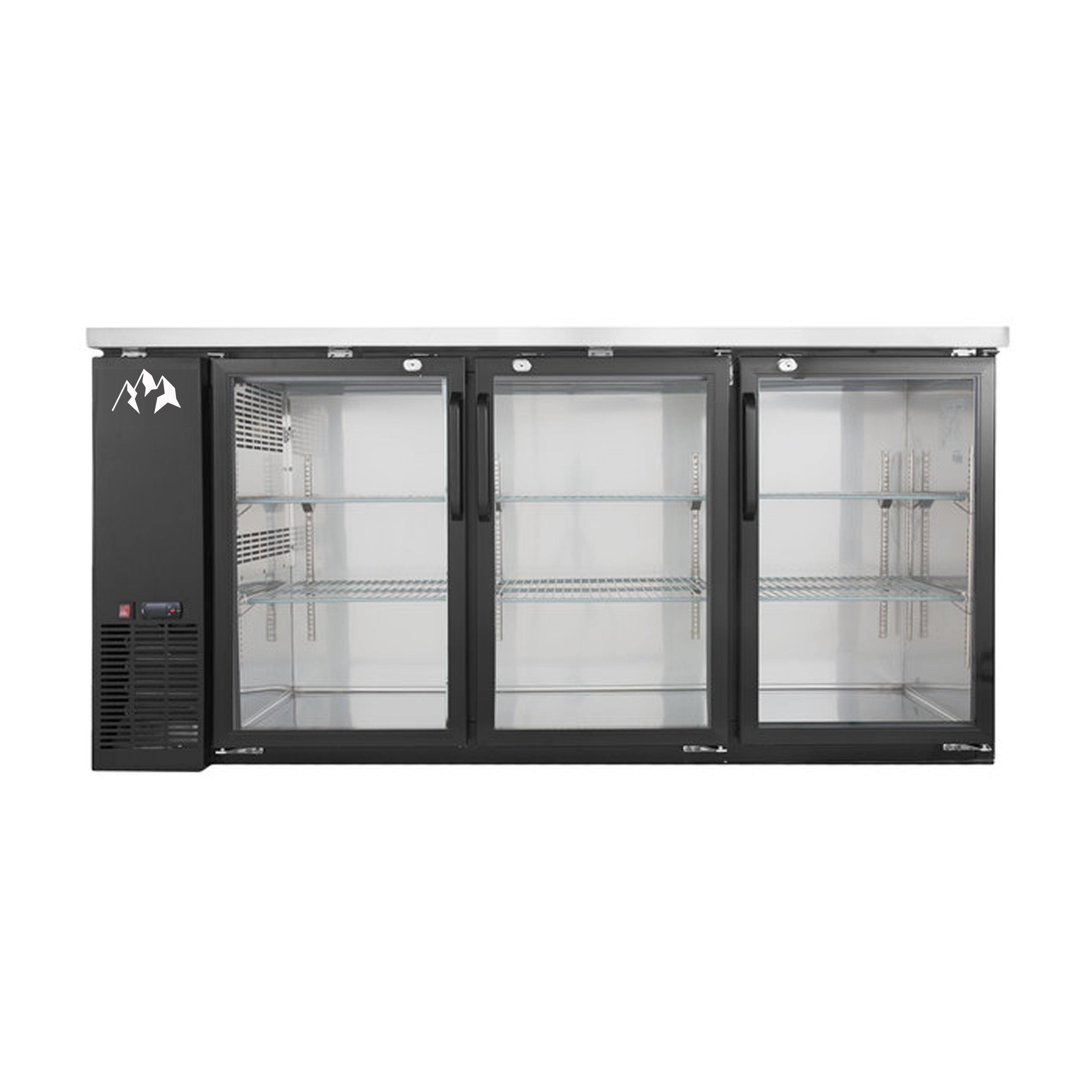 Chef AAA - TBB-72G-HC, Commercial 73" Glass Door Back Bar Refrigerator 19.2 cu.ft.