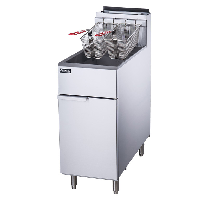 Dukers - DCF4-LPG, Commercial 50Lbs Deep Fryer with 4 Tube Burners Liquid Propane Gas BTU120000