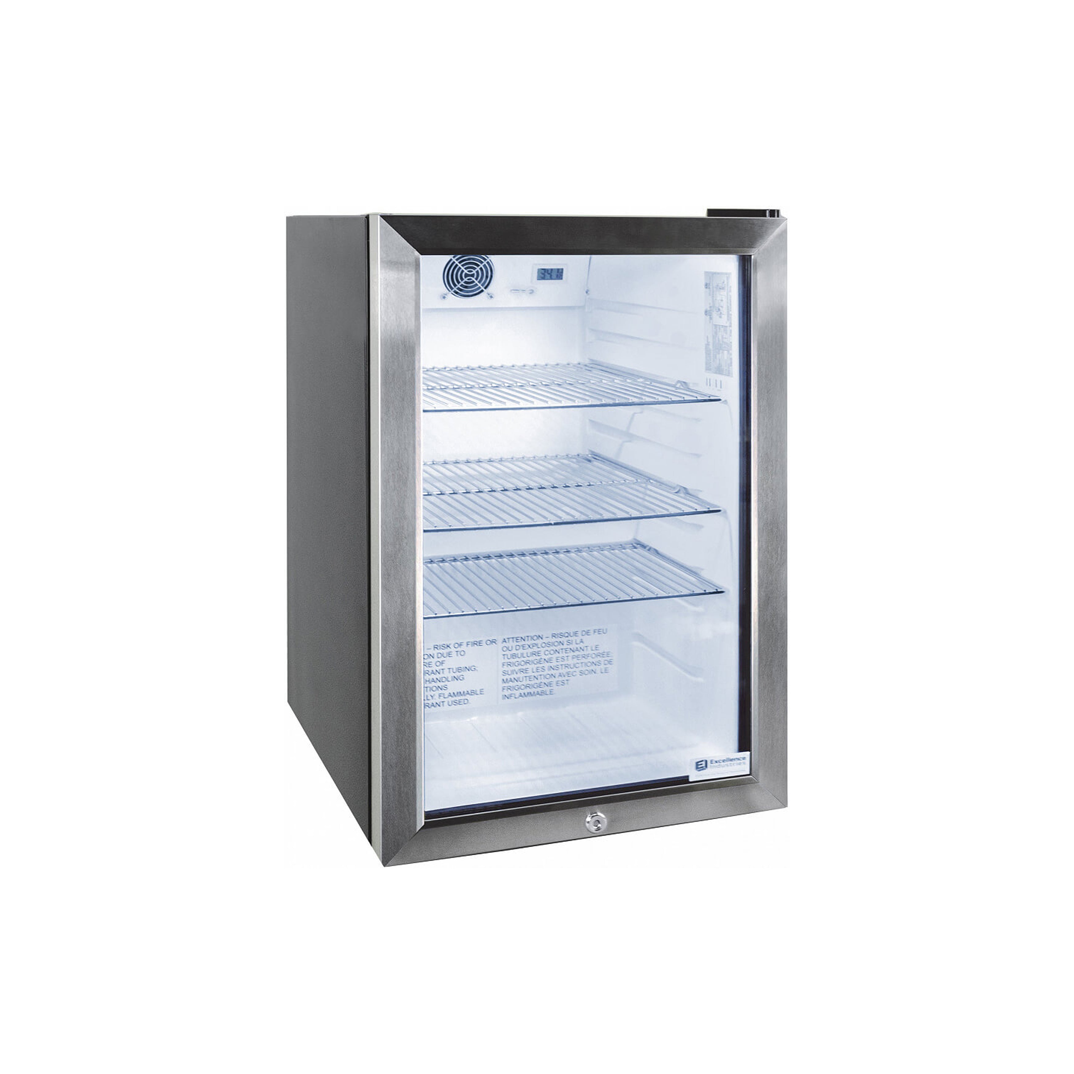 Excellence Industries - EMM-3HC, 17" Commercial 1 Swing Glass Door Countertop Refrigerated Merchandiser 2.5 cu.ft.