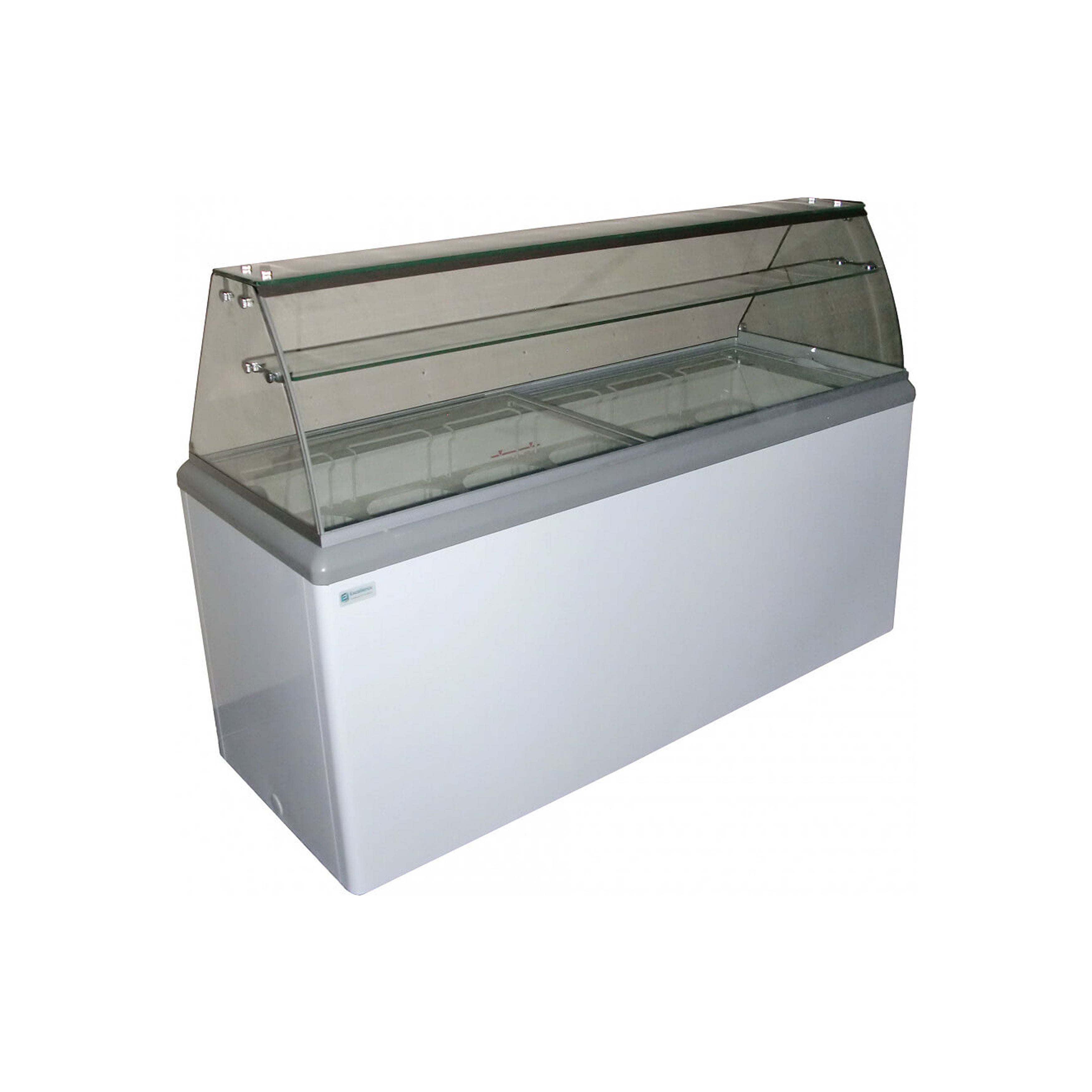 Excellence Industries - HBD-8HC, 51" Commercial Glass Door Ice Cream Dipping Cabinet Freezer (14) 3 Gallon Tubs 13.8 cu.ft.