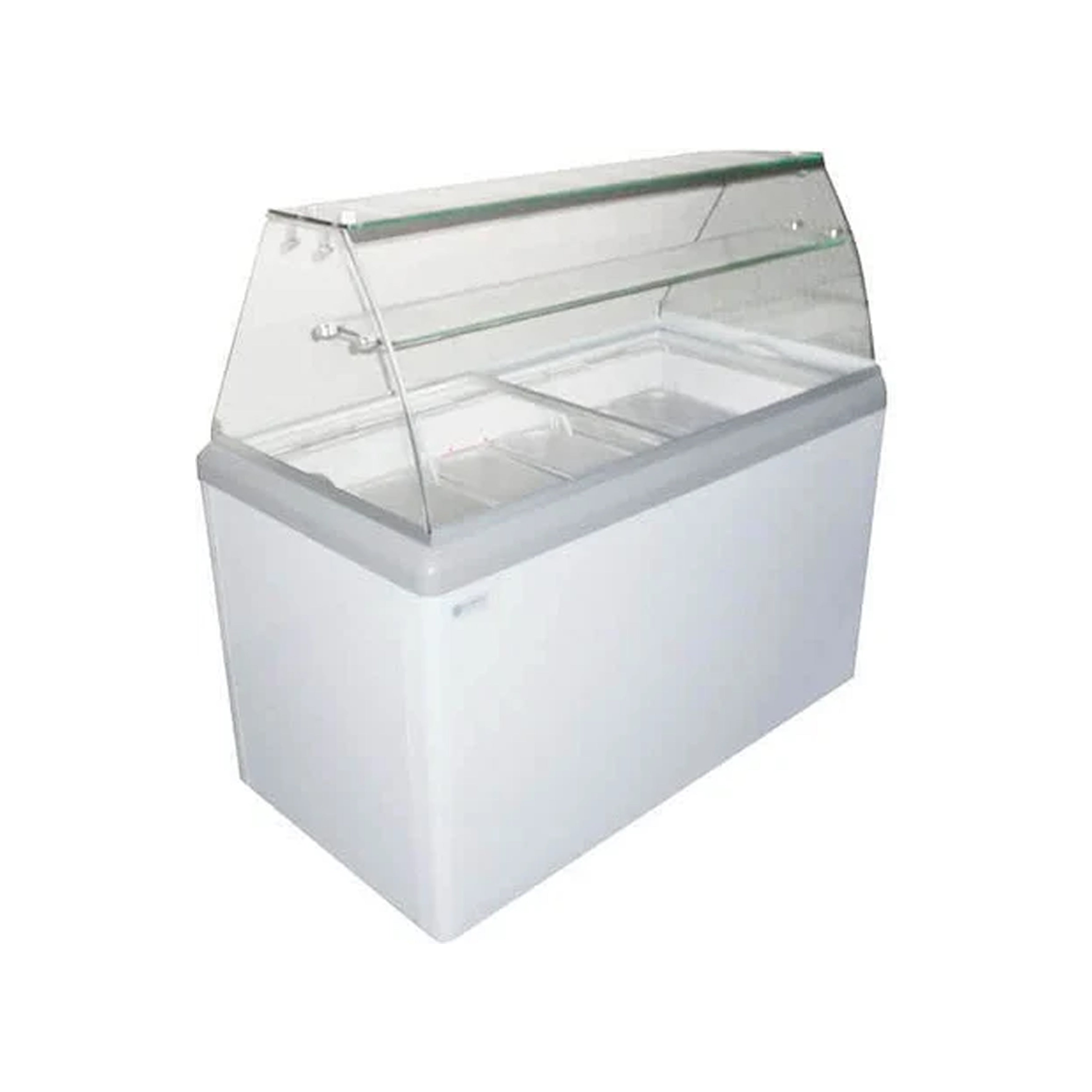 Excellence Industries - HBG-7HC, 43" Commercial Glass Door Ice Cream Dipping Cabinet Freezer (7) 5 Liter Pans 6.4 cu.ft.