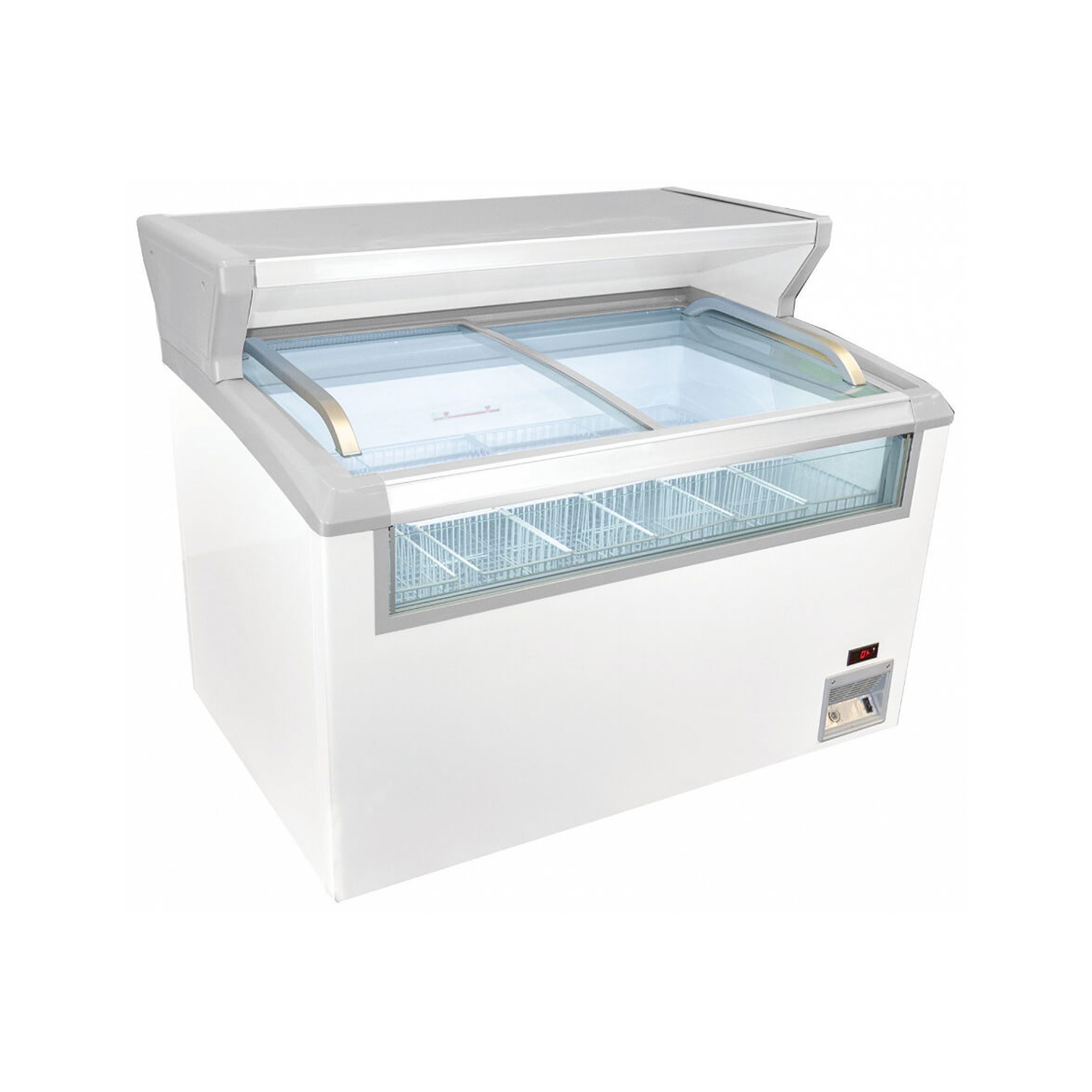 Excellence Industries - MCT-6HC, 73" Commercial Curved Top Display Freezer w/ Merchandising Shelf 21.2 cu. ft.