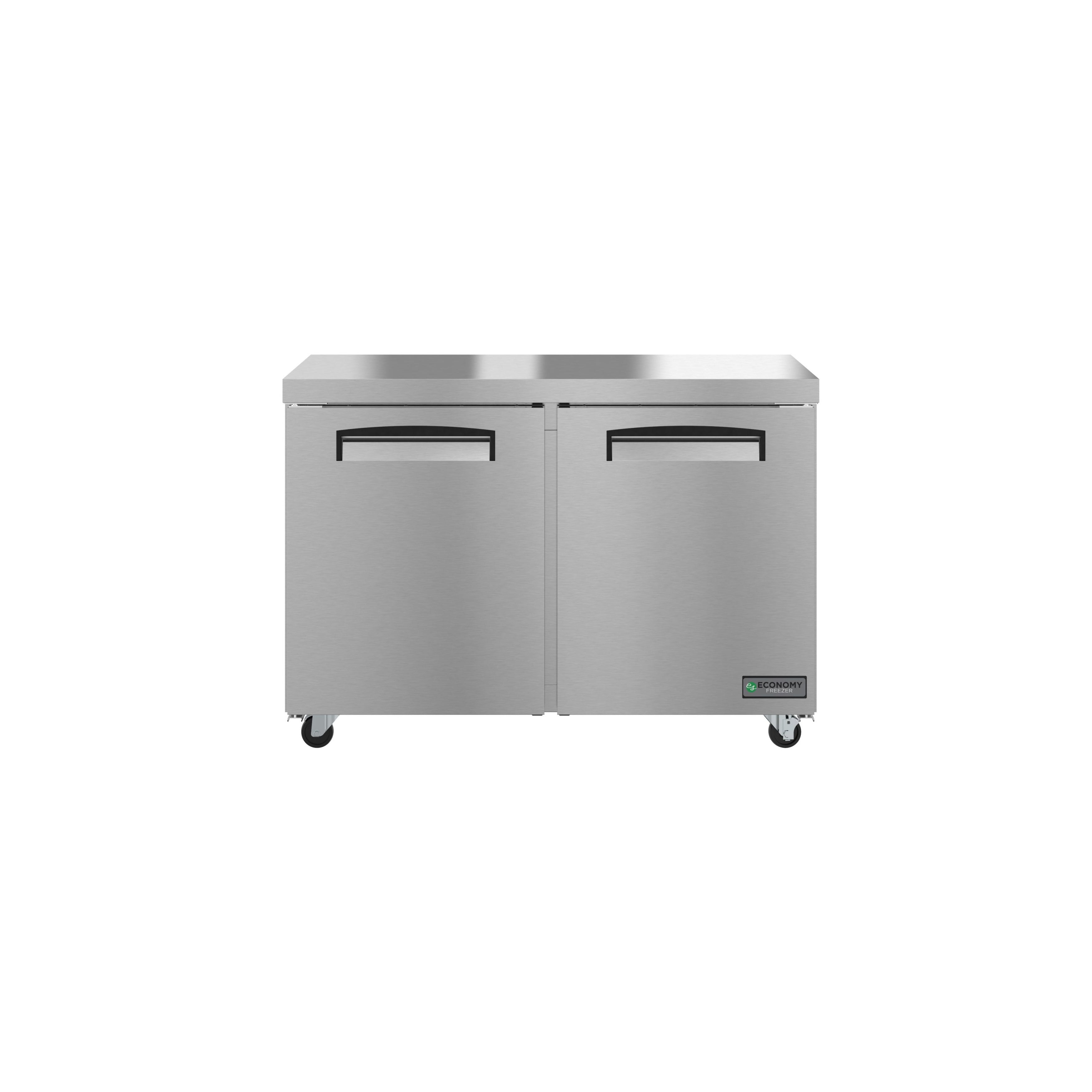 Hoshizaki - EUF48A, Commercial 47.75" 2 Section Undercounter Freezer Stainless Doors 12.9cu.ft.