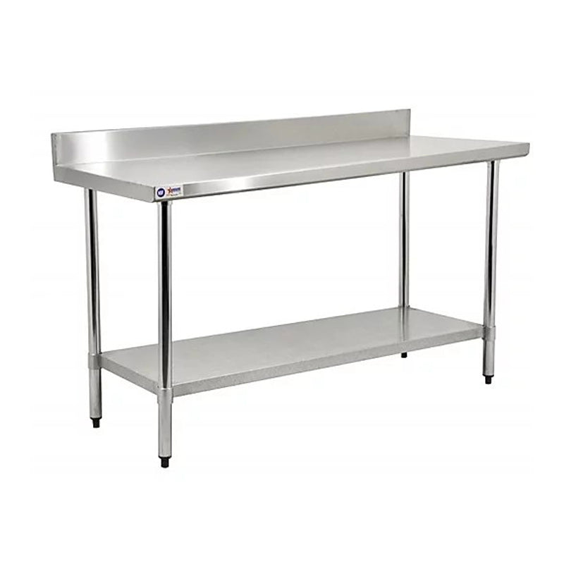 Chef AAA - SSWT3048, Commercial Work Table Stainless Steel Size 48"X30"X34" w/ 4" Backsplash NSF