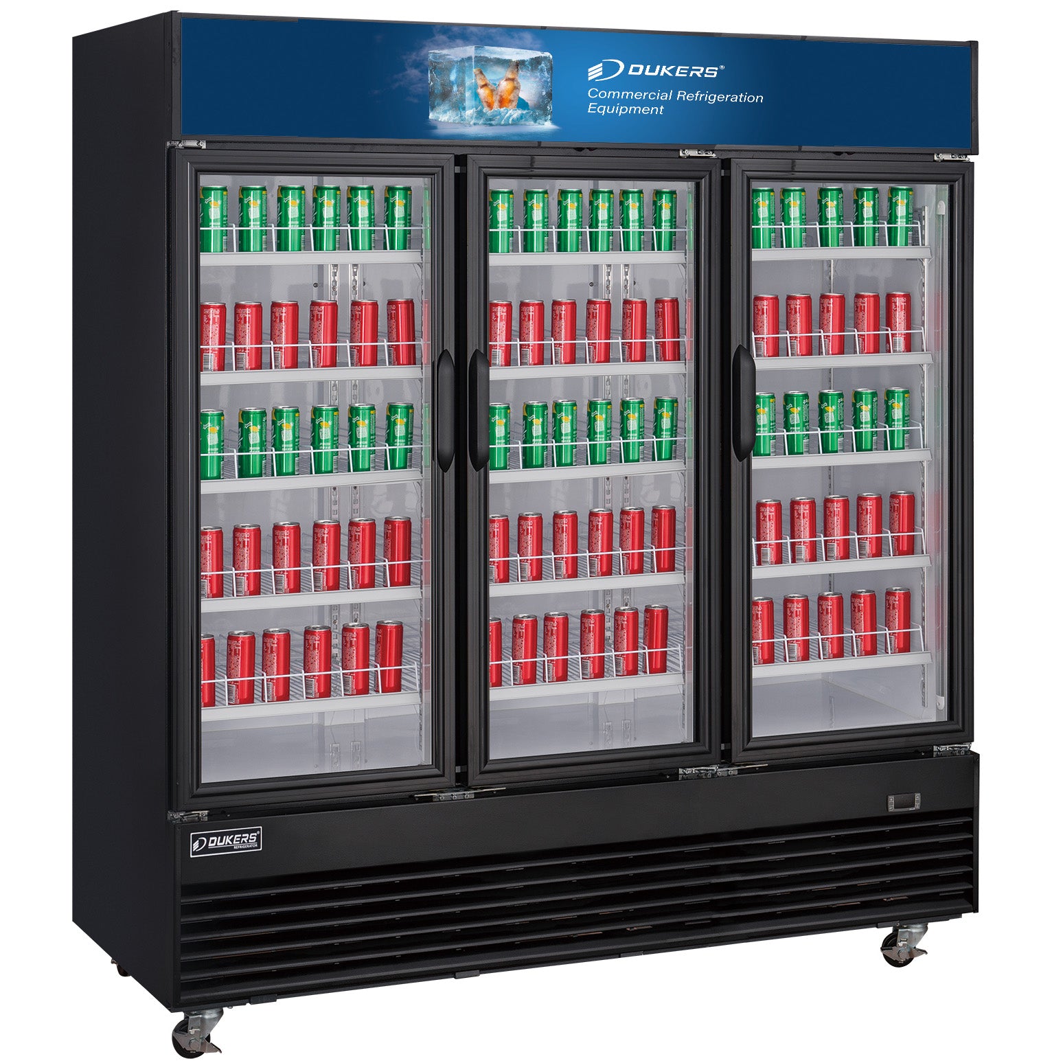 Dukers - DSM-69R, Commercial 3 Glass Door Merchandiser Refrigerator 69.4 cu.ft. NSF
