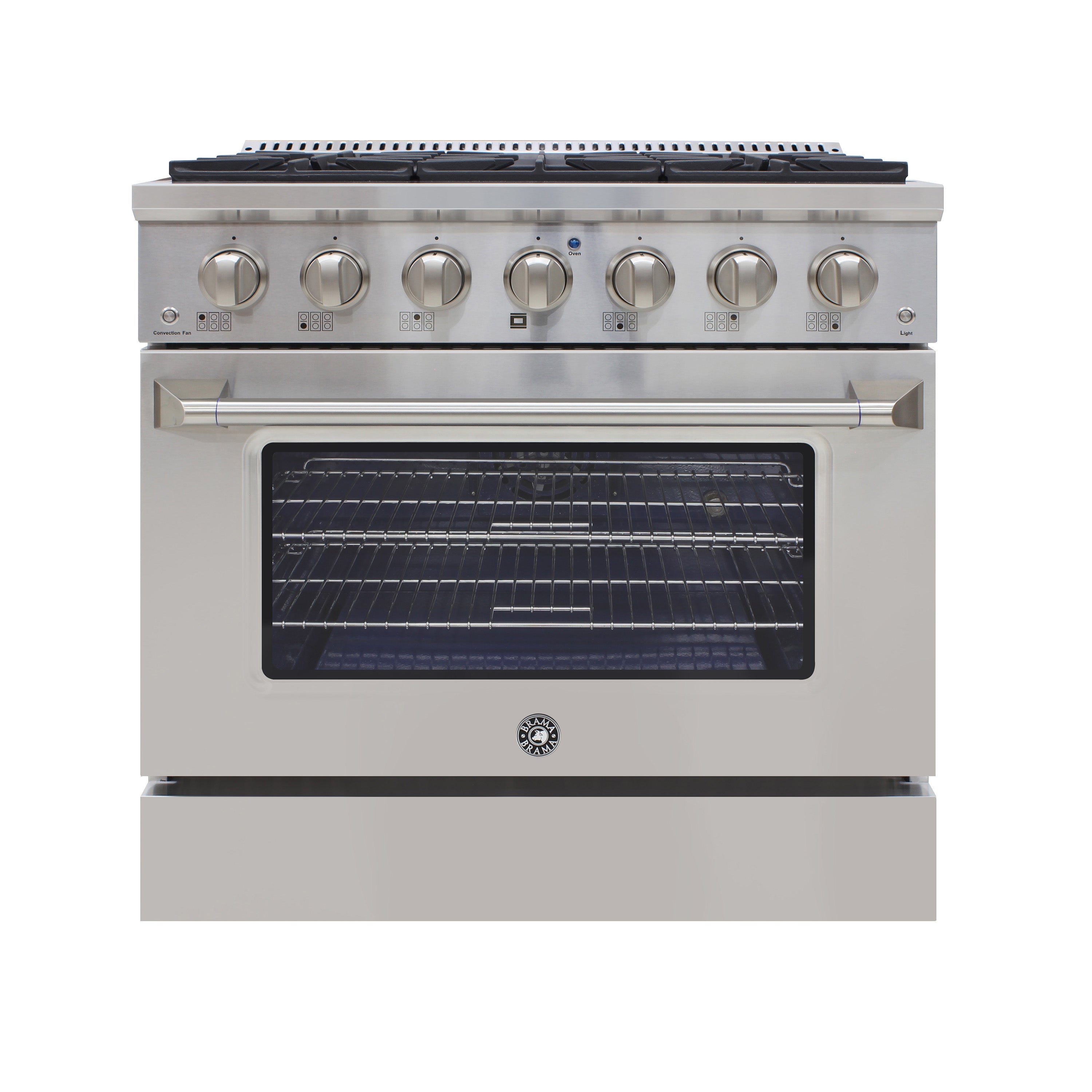 Vinotemp - BR-36SSGG, Brama by Vinotemp 36" Gas Range and Oven, 5.2 cu. ft. Capacity, in Stainless Steel