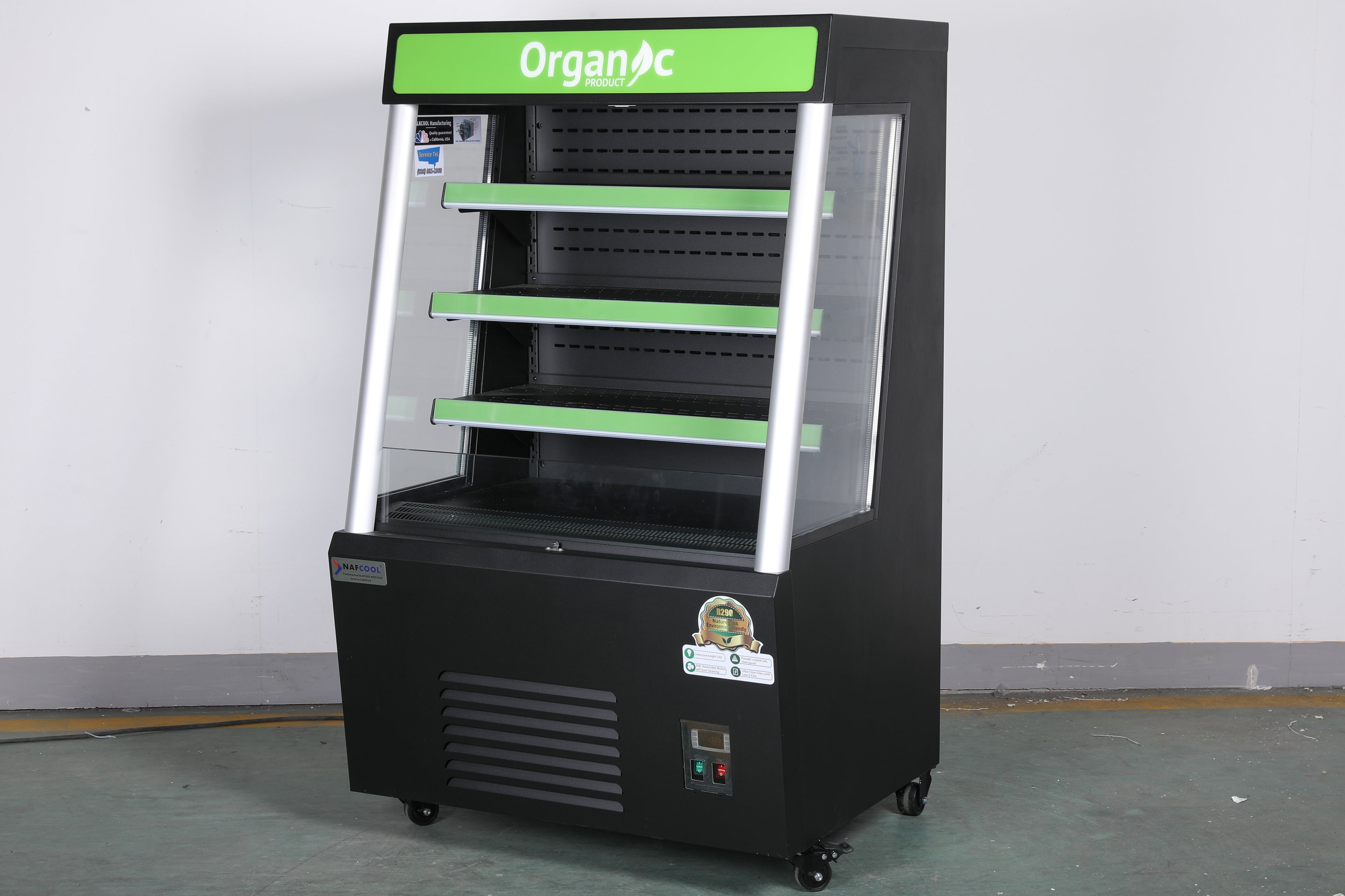 Erina 36'' Steel Open Air Grab Go Display Merchandiser Refrigerator