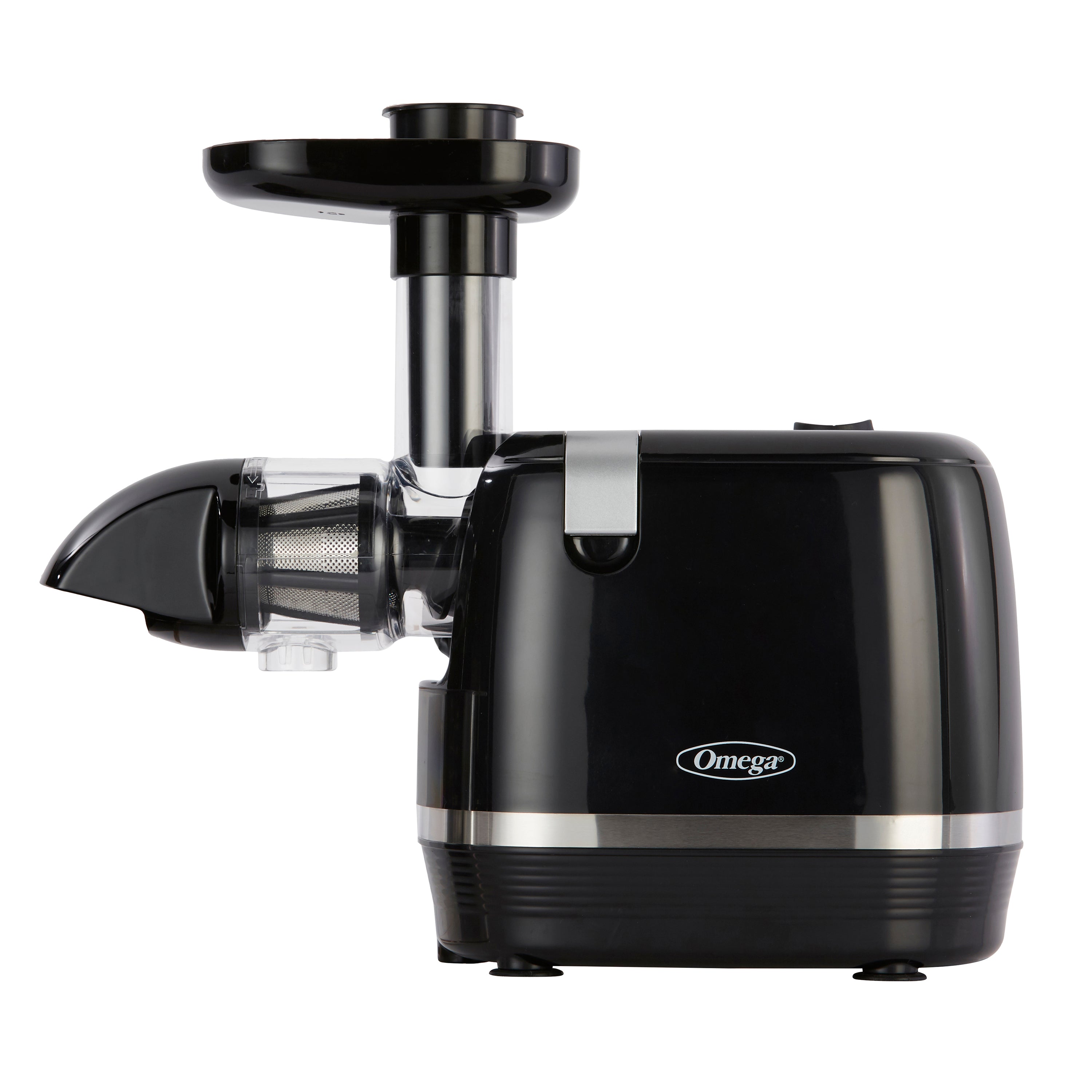 Omega - H3000R, Omega Cold Press 365 Compact Masticating Horizontal Juicer, 150W Low-Speed 3-Stage Auger, in Black