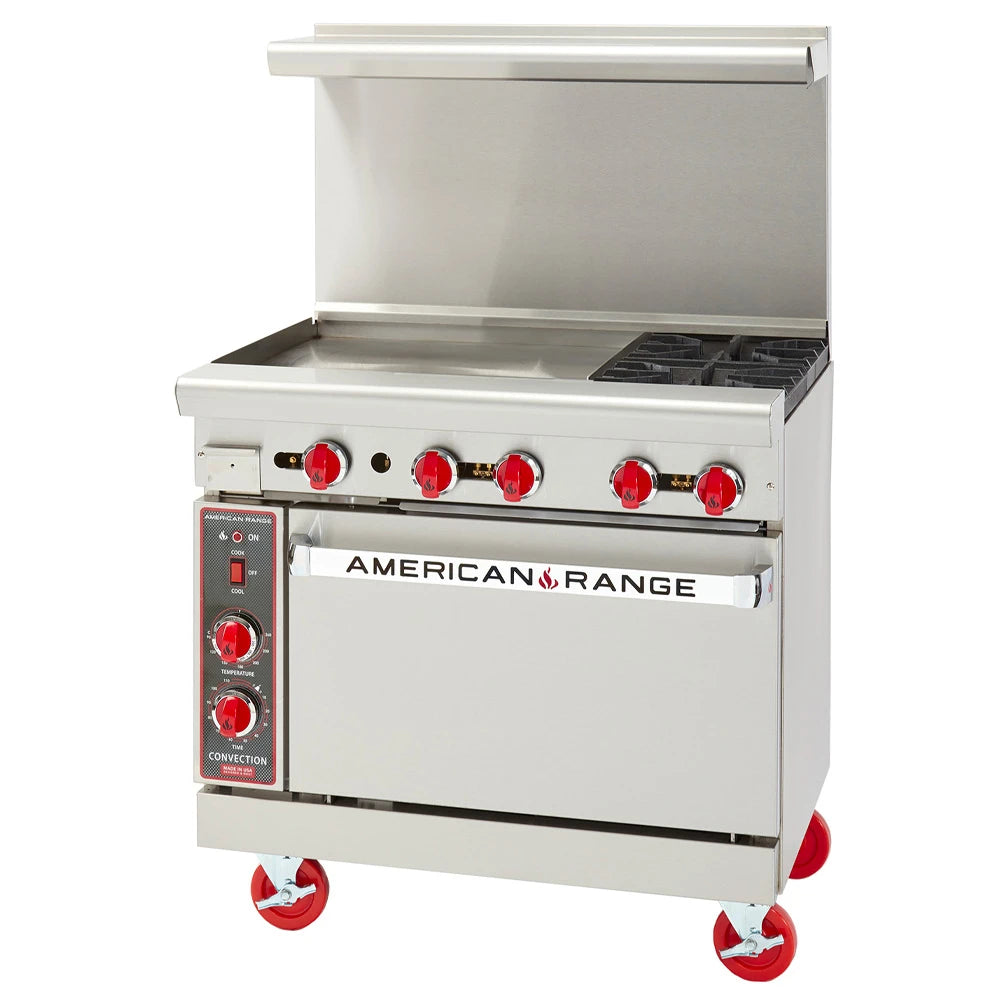 American Range AR-24G-2B 36" 2 Burner Gas Range w/ Griddle & Standard Oven, Natural Gas