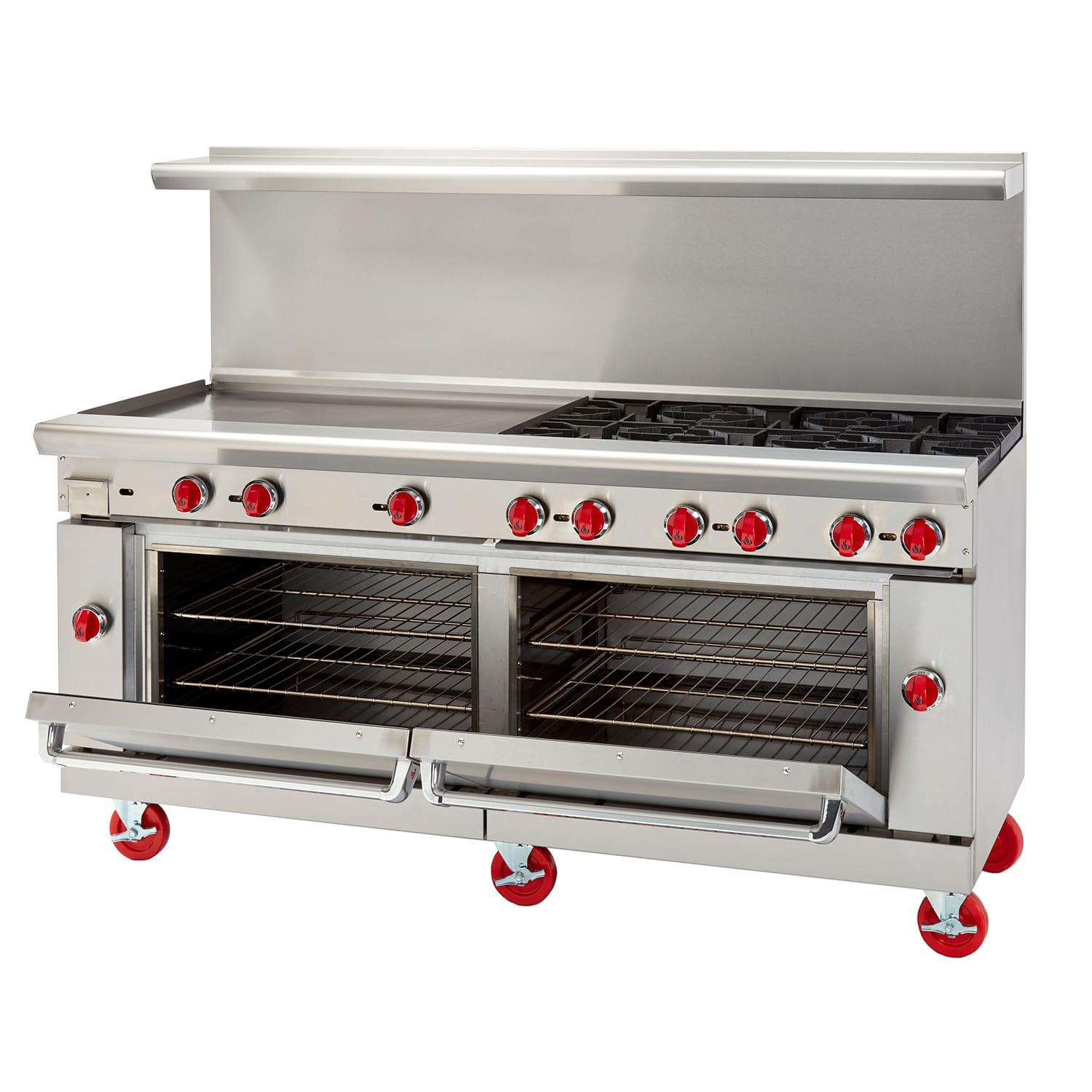 American Range AR-36G-6B 72" 6 Burner Gas Range w/ 36" Griddle & 2 Standard Ovens