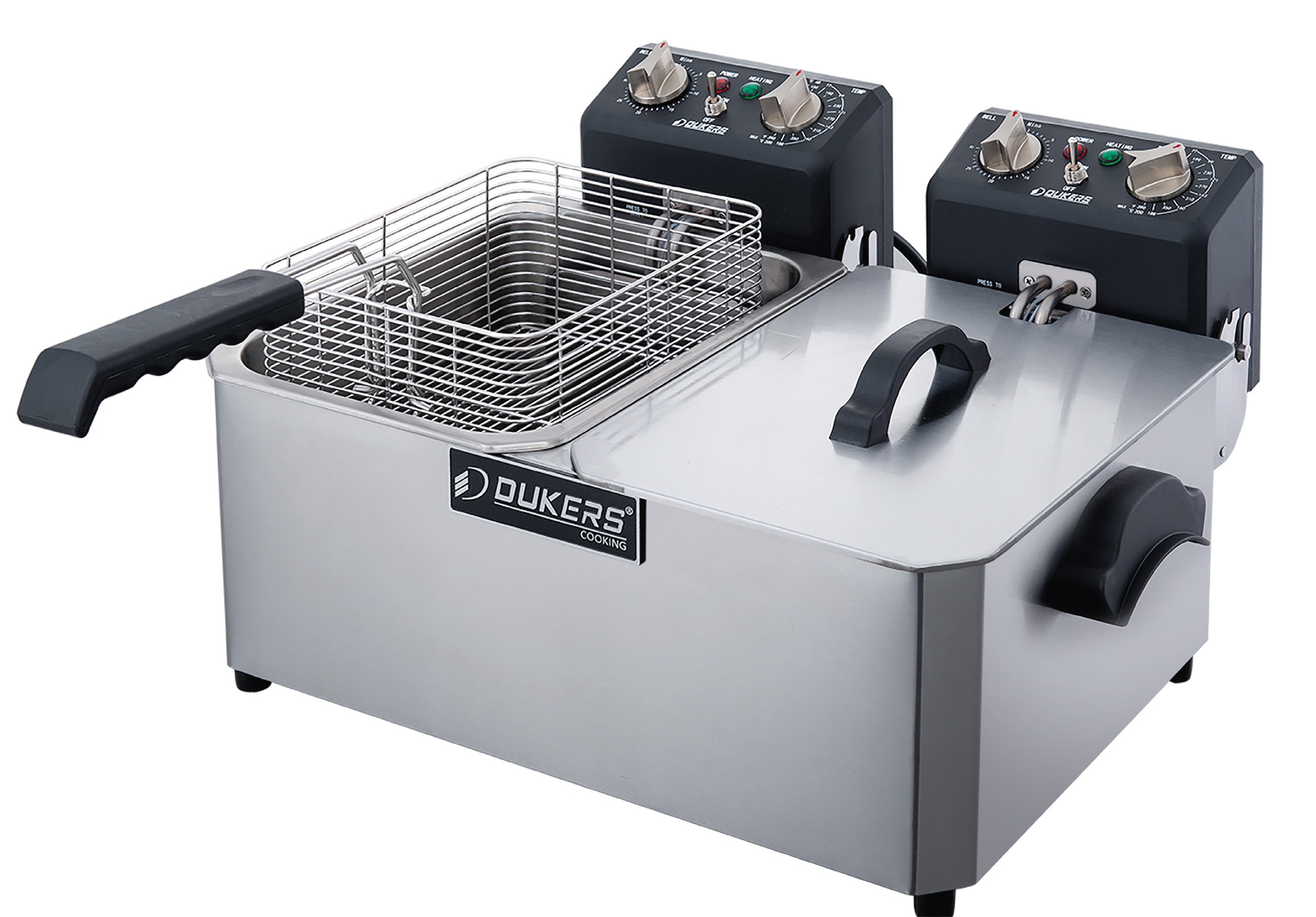 Dukers - DCF7ED, 14lb Two Basket Electric Countertop Deep Fryer