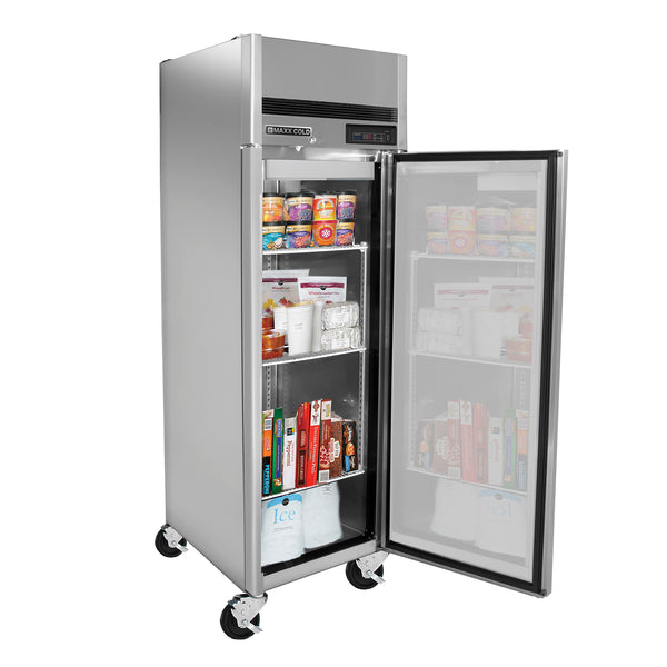 MCFT-23FDHC Maxx Cold Single Door Reach-In Freezer, Top Mount, 23 cu. ft., Energy Star, Stainless Steel