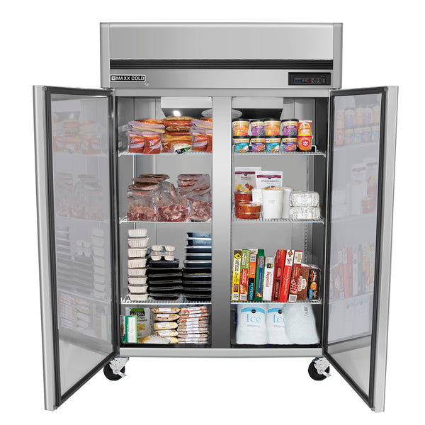 MCFT-49FDHC Maxx Cold Double Door Reach-In Freezer, Top Mount, 49 cu. ft., Energy Star, Stainless Steel