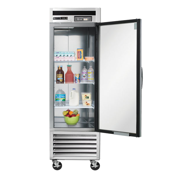 Maxx Cold - MCR-23FDHC Single Door Reach-In Refrigerator, Bottom Mount, 23 cu. ft., Energy Star, Stainless Steel