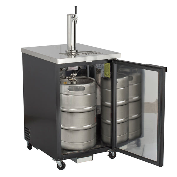 MXBD24-1B Maxx Cold Single Tower Beer Dispenser, 7.2 cu. ft., 1 Barrel/Keg (204 L), Black/Stainless Steel Top