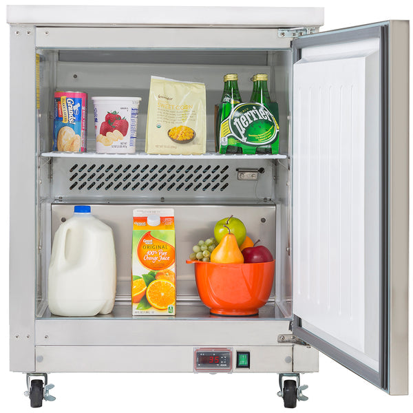 MXCR27UHC Maxx Cold Single Door Undercounter Refrigerator, 6.5 cu. ft. Storage Capacity, in Stainless Steel