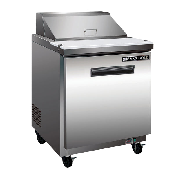 MXCR29MHC Maxx Cold One-Door Refrigerated Megatop Prep Unit, 7 cu. ft. Storage Capacity, in Stainless Steel