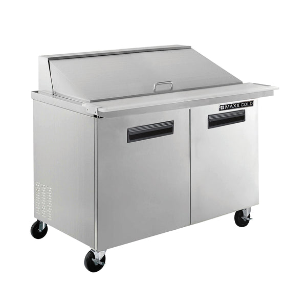 MXCR48MHC Maxx Cold Two-Door Refrigerated Megatop Prep Unit, 12 cu. ft. Storage Capacity, in Stainless Steel