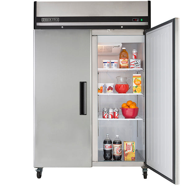 MXCR-49FDHC Maxx Cold Double Door Reach-In Refrigerator, Top Mount, 49 cu. ft., Energy Star, in Stainless Steel