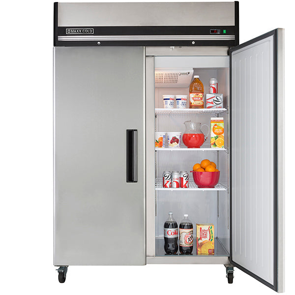 Maxx Cold - MXCR-49FDHC Double Door Reach-In Refrigerator, Top Mount, 49 cu. ft., Energy Star, in Stainless Steel