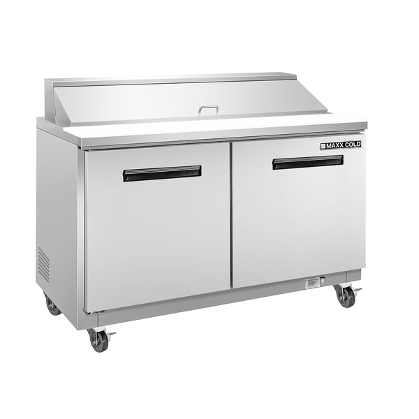 MXCR60SHC Maxx Cold Two-Door Refrigerated Sandwich and Salad Prep Station, 15.5 cu. ft., in Stainless Steel
