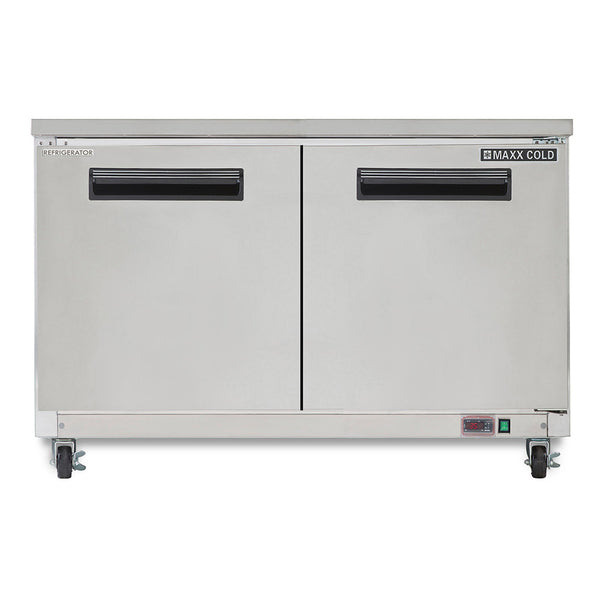 MXCR60UHC Maxx Cold Double Door Undercounter Refrigerator, 15.5 cu. ft. Storage Capacity, in Stainless Steel