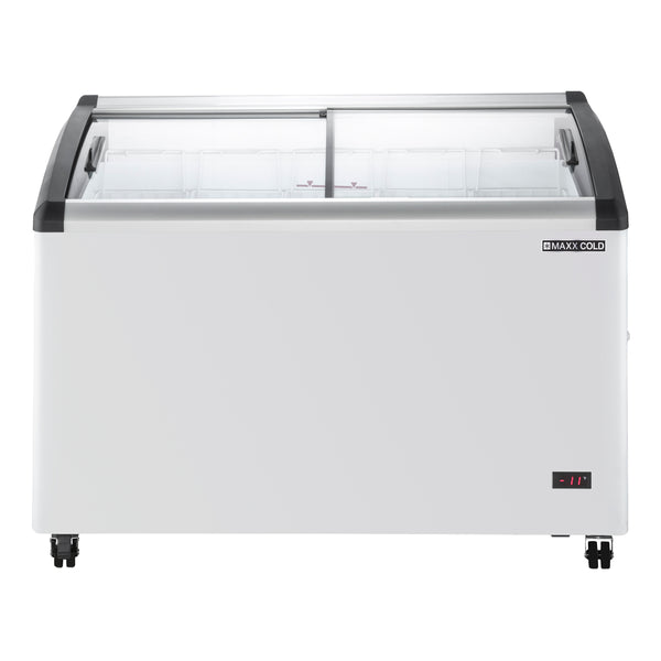 MXF48CHC-5 Maxx Cold Curved Glass Top Chest Freezer Display, 8.62 cu. ft. Storage Capacity, in White