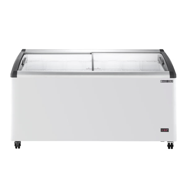 MXF64CHC-7 Maxx Cold Curved Glass Top Chest Freezer Display, 12.36 cu. ft. Storage Capacity, in White
