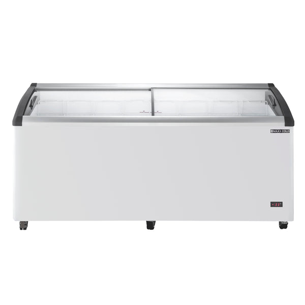MXF72CHC-8 Maxx Cold Curved Glass Top Chest Freezer Display, 14.30 cu. ft. Storage Capacity, in White