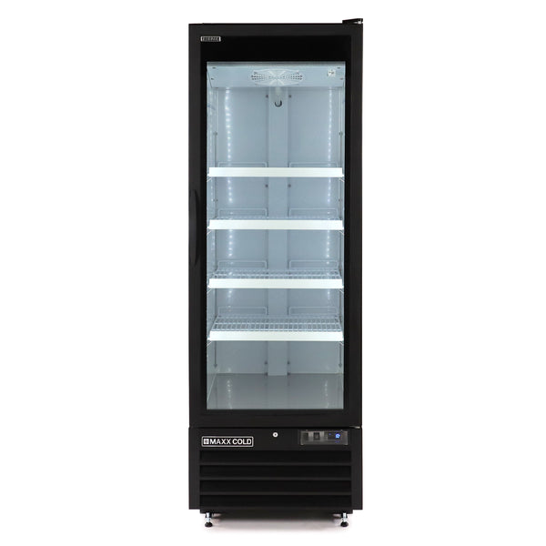 MXGDM-30FBHC Maxx Cold Single Glass Door Merchandiser Freezer, Large Storage Capacity, 30 cu. ft., in Black