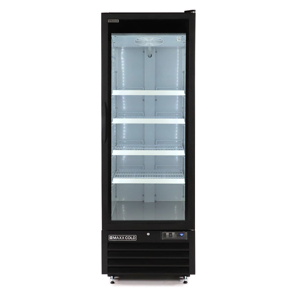 MXGDM-30RBHC Maxx Cold Single Glass Door Merchandiser Refrigerator, Large Storage Capacity, 30 cu. ft., in Black