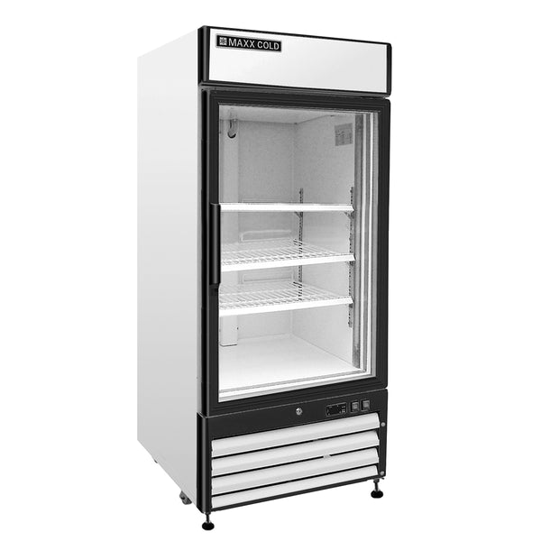 Maxx Cold - MXM1-16RHC Single Glass Door Merchandiser Refrigerator, Free Standing, 16 cu. ft., in White