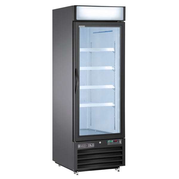 Maxx Cold - MXM1-23RBHC Single Glass Door Merchandiser Refrigerator, 23 cu. ft., Energy Star, in Black