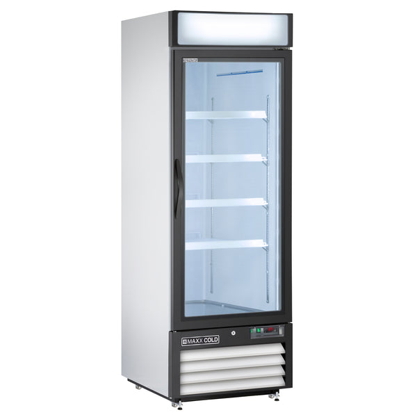 Maxx Cold - MXM1-23RHC Single Glass Door Merchandiser Refrigerator, 23 cu. ft., Energy Star, in White