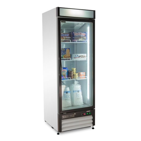 MXM1-16FHC Maxx Cold Single Glass Door Merchandiser Freezer, in White