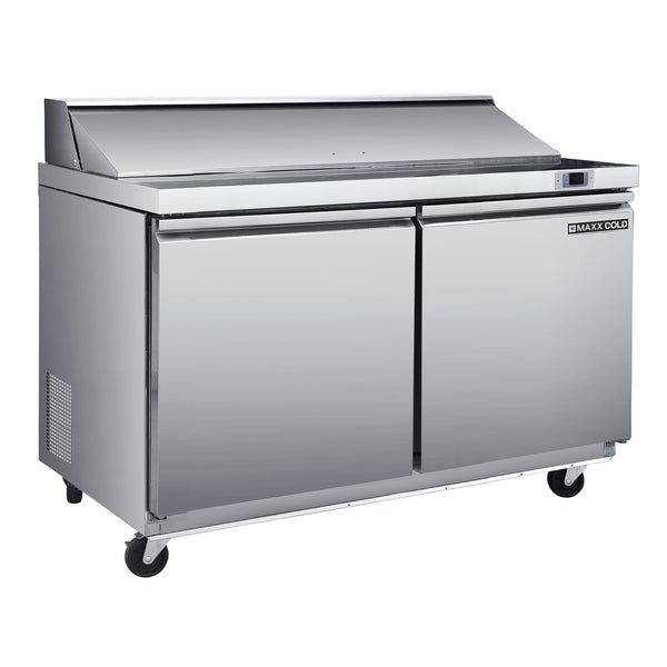 MXSR48SHC Maxx Cold Two-Door Refrigerated Sandwich and Salad Prep Station, 13.77 cu. ft., in Stainless Steel