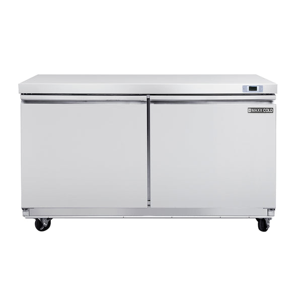 MXSR60UHC Maxx Cold Double Door Undercounter Refrigerator, 14.1 cu. ft. Storage Capacity, in Stainless Steel