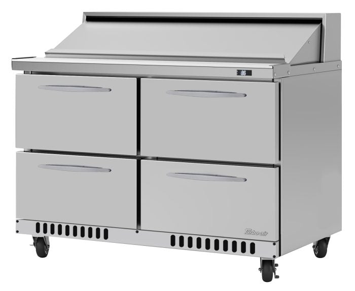 Turbo Air - PST-48-D4-FB-N, Commercial PRO Series Sandwich/Salad Prep Table, Front Breathing airflow, two-section