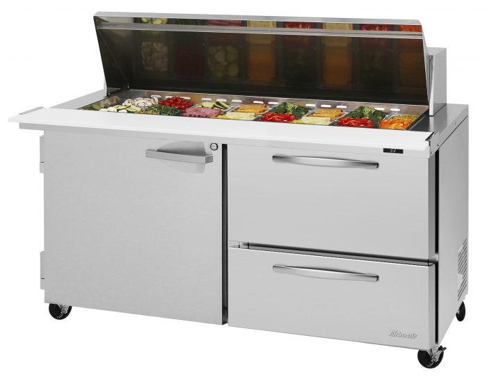Turbo Air - PST-60-24-D2R-N, Commercial PRO Series Mega Top Sandwich/Salad Prep Table, two-section