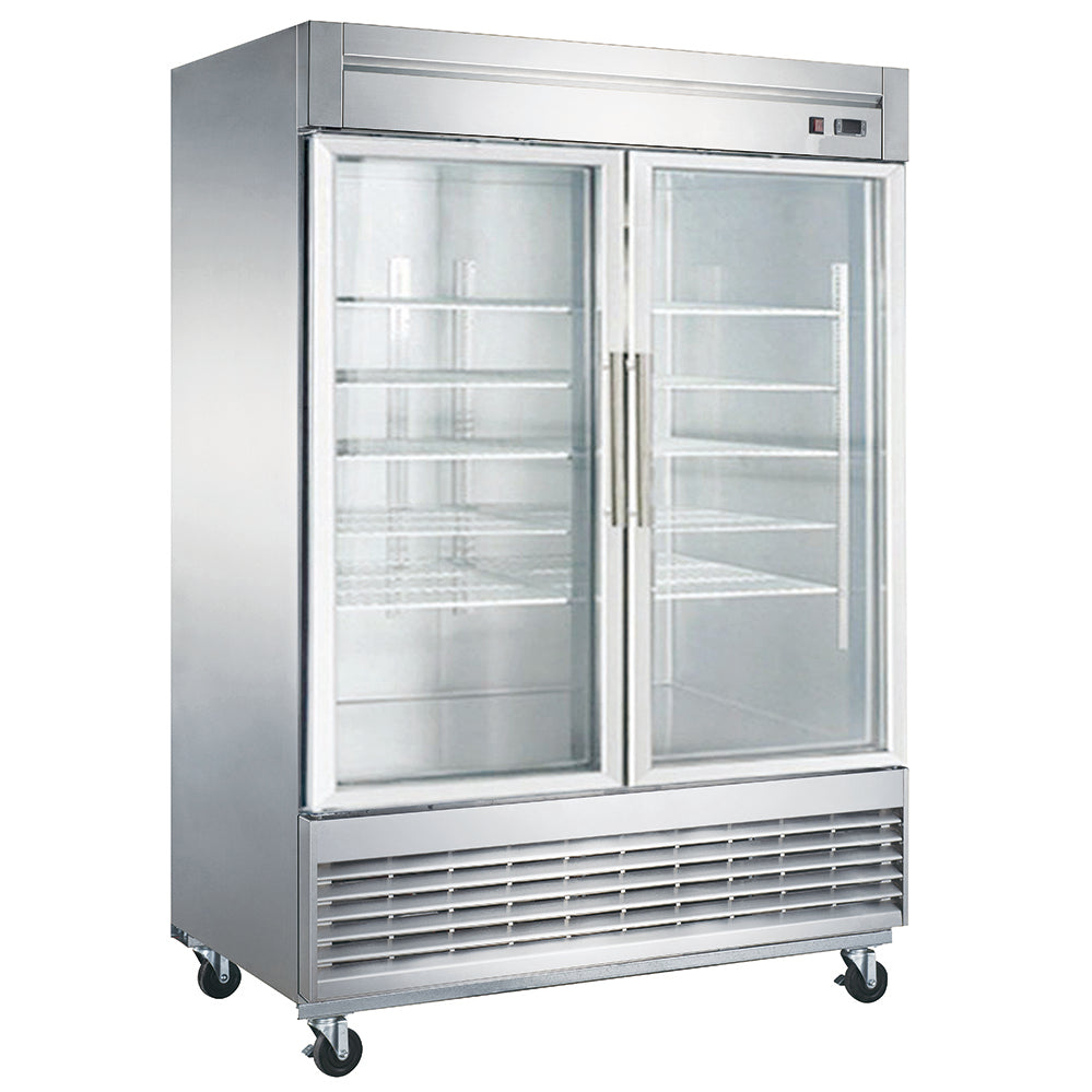 Chef AAA - TR-49BG, 55" 2 Glass Door Reach-in Refrigerator 41.7 Cu. ft.